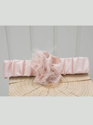 Vintage pink headband with matching flowers