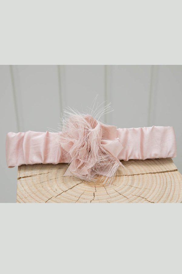 Vintage pink headband with matching flowers