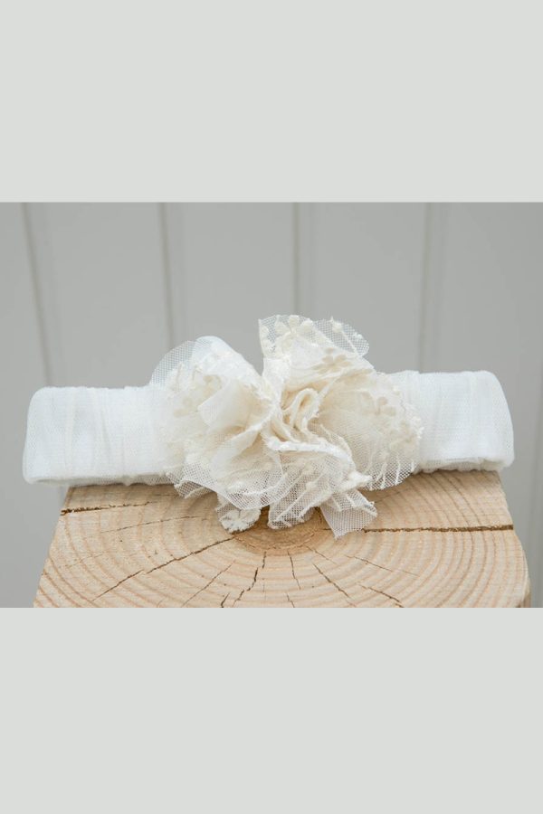 Ivory chic headband with beautiful fabric flower