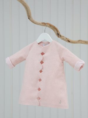 Girls soft pink Jacquard coat