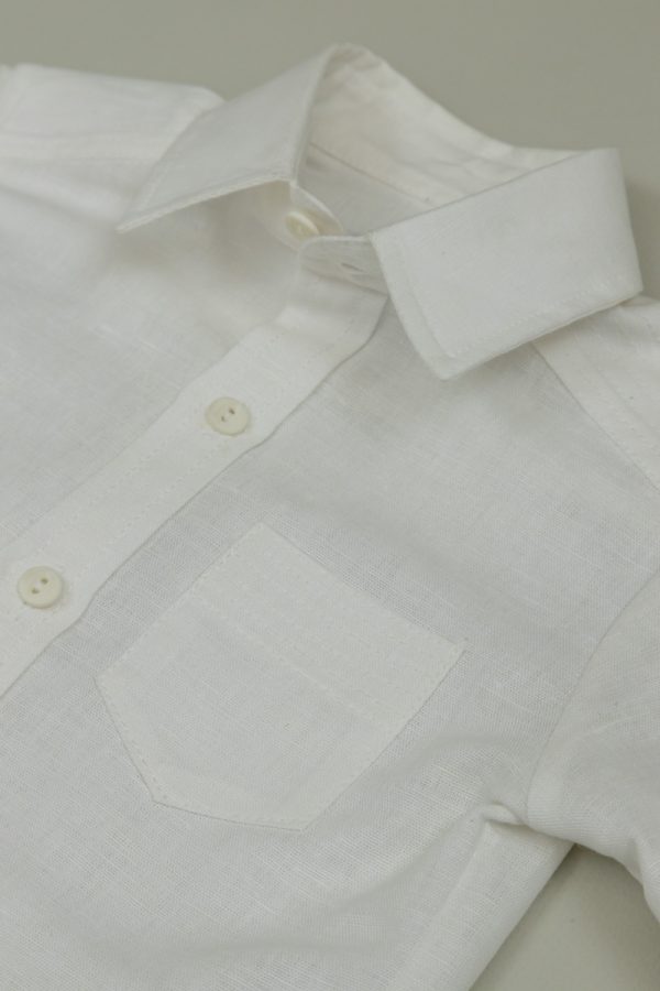 Λινό λευκό πουκάμισο